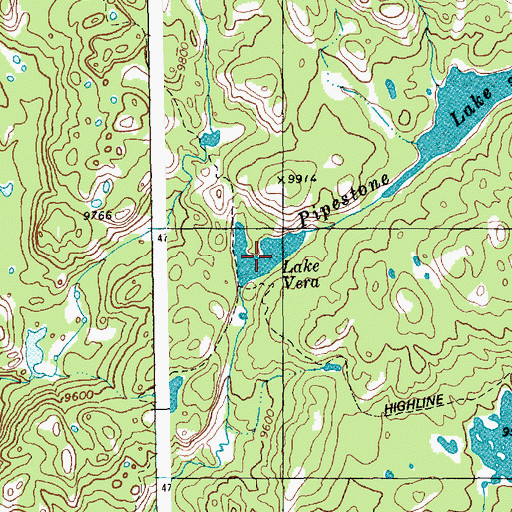 Topographic Map of Lake Vera, WY
