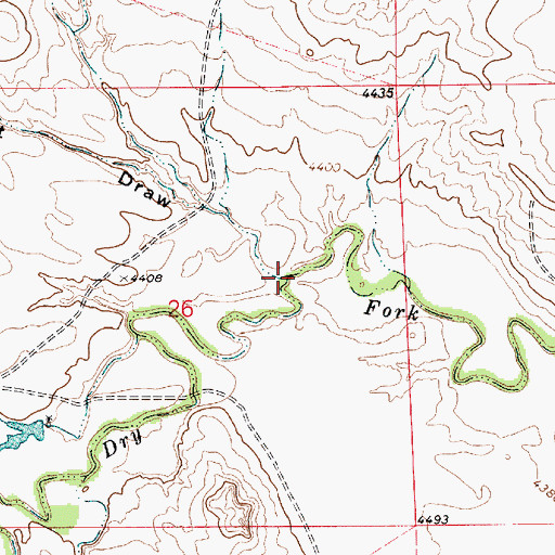 Topographic Map of Vest Draw, WY