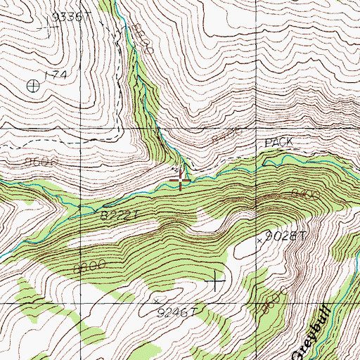 Topographic Map of Vick Creek, WY