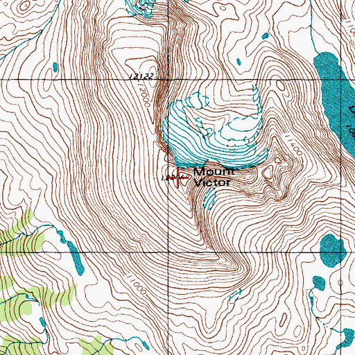 Topographic Map of Mount Victor, WY