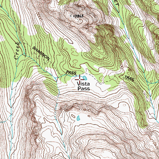 Topographic Map of Vista Pass, WY