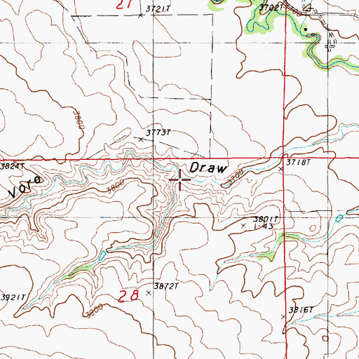 Topographic Map of Vore Draw, WY