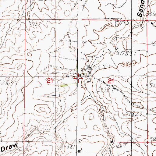 Topographic Map of WG Taylor Ranch, WY