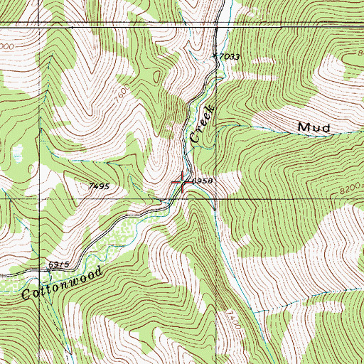 Topographic Map of Wagner Creek, WY