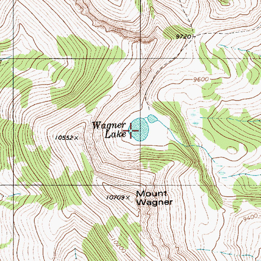 Topographic Map of Wagner Lake, WY