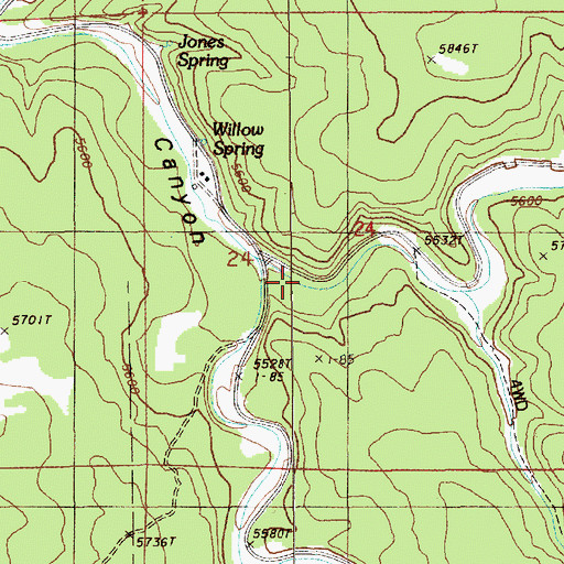Topographic Map of Wagon Canyon, WY