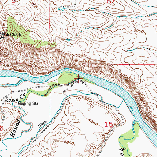 Topographic Map of Wagon Hound Creek, WY