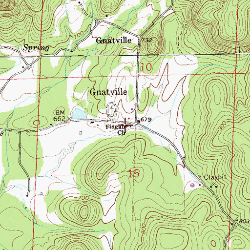 Topographic Map of Pisgah Baptist Church, AL