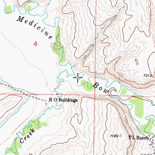 Topographic Map of Wagonhound Creek, WY