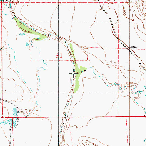 Topographic Map of Wagonhound Creek, WY