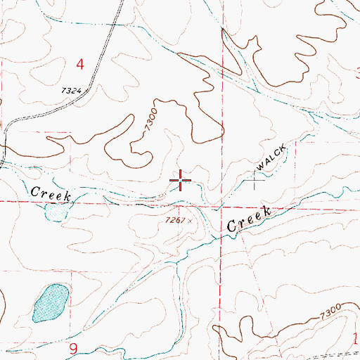 Topographic Map of Walck Ditch, WY