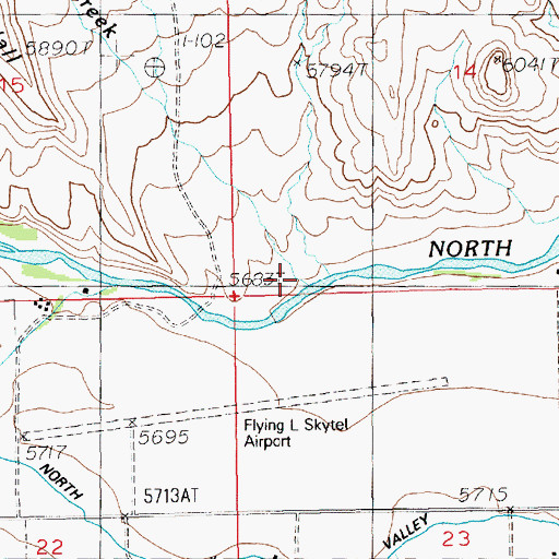 Topographic Map of Wall Creek, WY