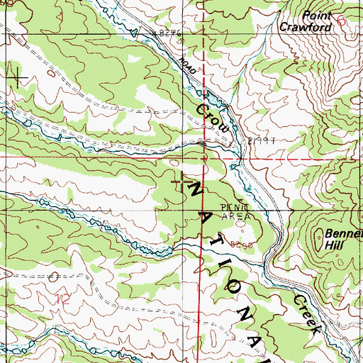 Topographic Map of Wallis Recreation Area, WY