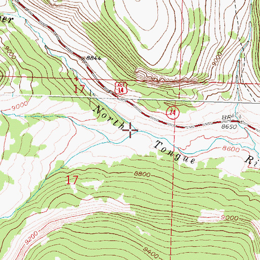 Topographic Map of Wallrock Creek, WY
