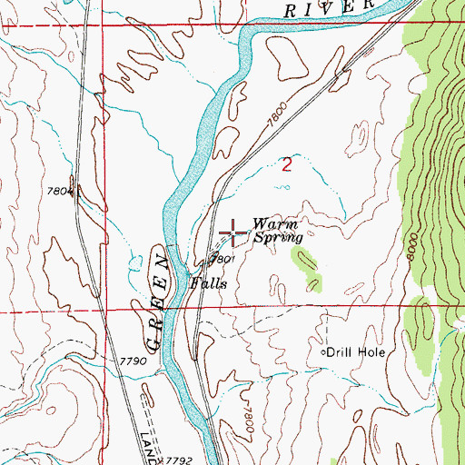 Topographic Map of Warm Spring, WY