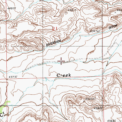 Topographic Map of Warner Springs Creek, WY