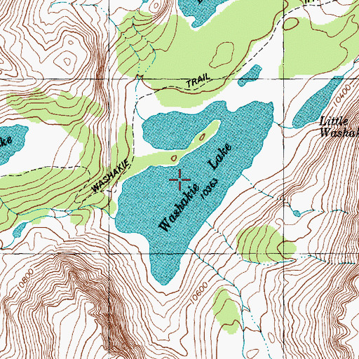 Topographic Map of Washakie Lake, WY