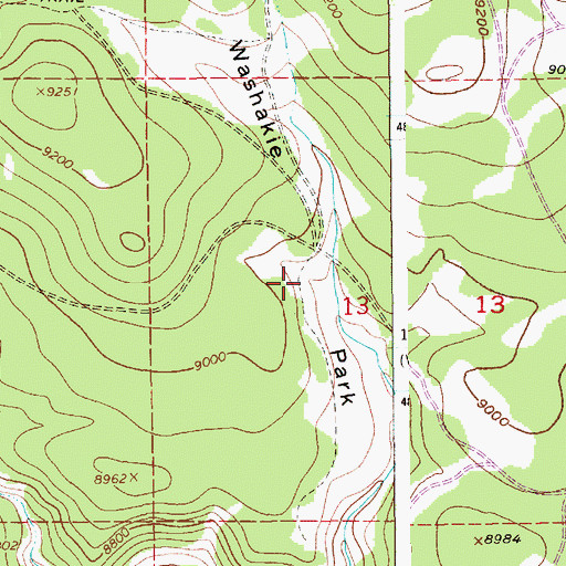 Topographic Map of Washakie Park, WY