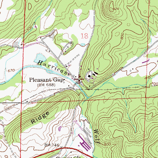 Topographic Map of Pleasant Gap, AL