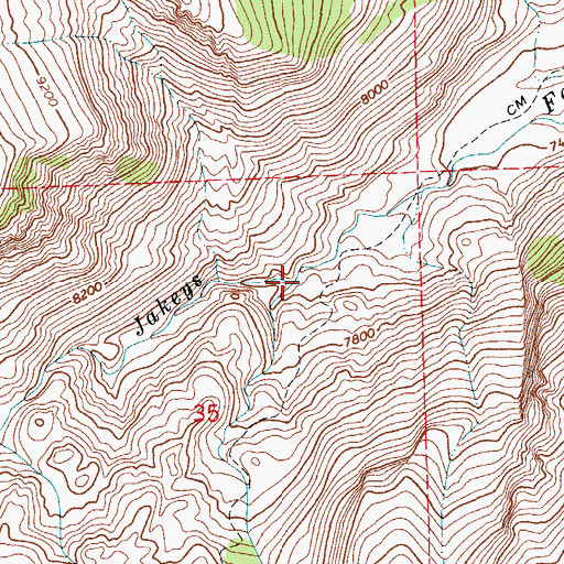Topographic Map of Wasson Creek, WY