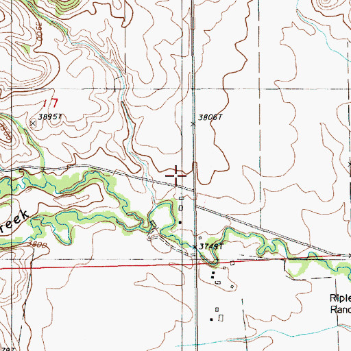 Topographic Map of Weaver School, WY