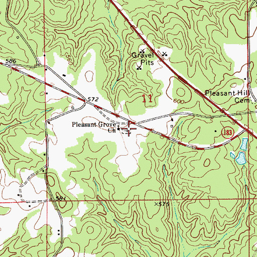 Topographic Map of Pleasant Grove Missionary Baptist Church, AL