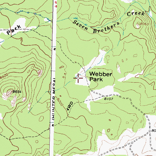 Topographic Map of Webber Park, WY