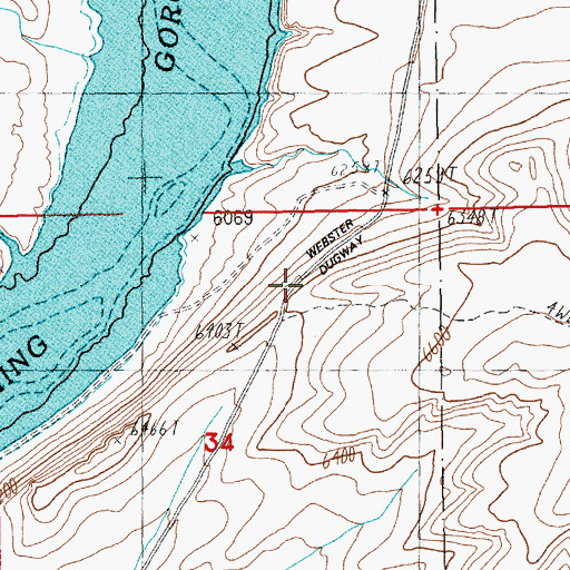 Topographic Map of Webster Dugway, WY