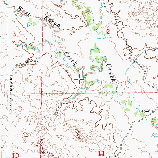 Topographic Map of West Bacon Creek, WY