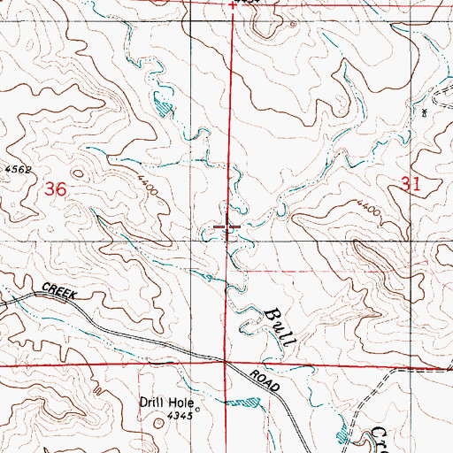 Topographic Map of West Bull Creek, WY