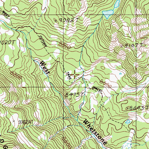 Topographic Map of West Cutoff Trail, WY