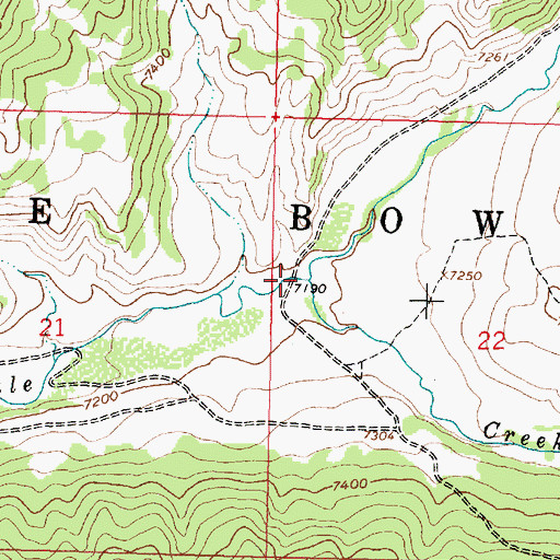 Topographic Map of West Fork Battle Creek, WY