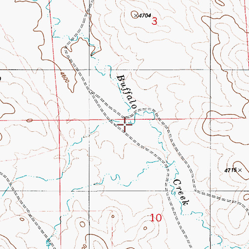 Topographic Map of West Fork Buffalo Creek, WY