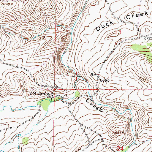 Topographic Map of West Fork Deer Creek, WY