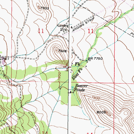 Topographic Map of West Fork Dutton Creek, WY