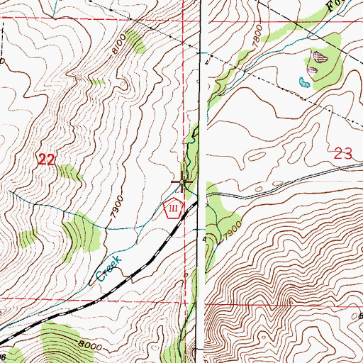 Topographic Map of West Fork Foote Creek, WY