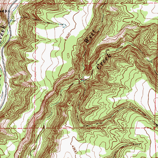 Topographic Map of West Fork Fourmile Creek, WY
