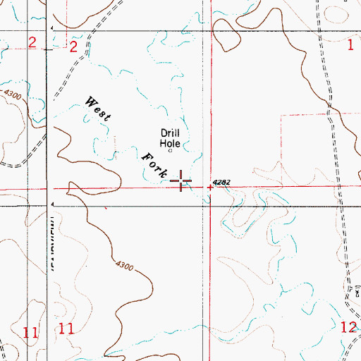 Topographic Map of West Fork Hay Creek, WY