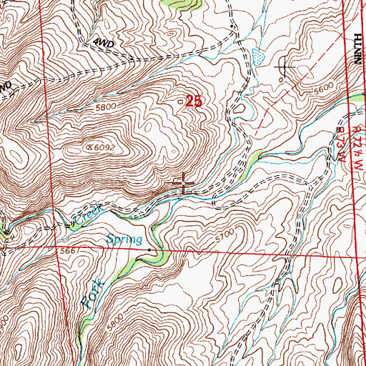 Topographic Map of West Fork La Bonte Creek, WY
