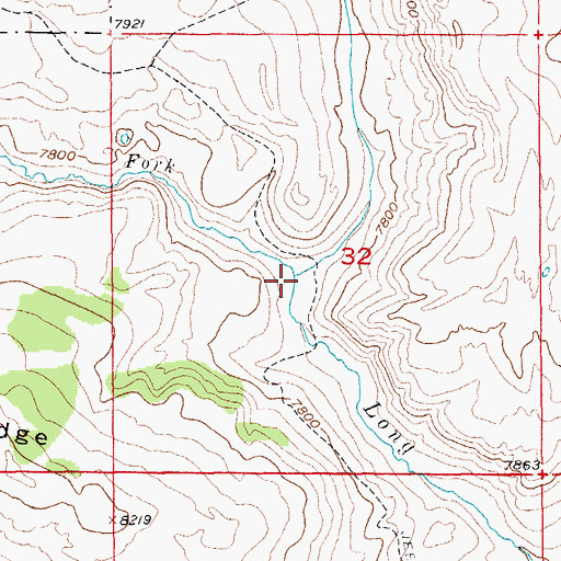 Topographic Map of West Fork Long Creek, WY