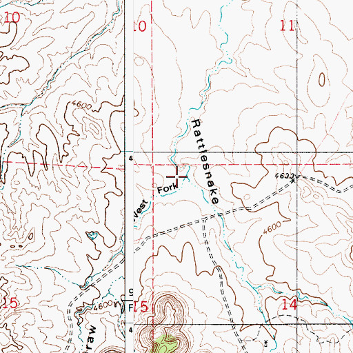 Topographic Map of West Fork Rattlesnake Draw, WY