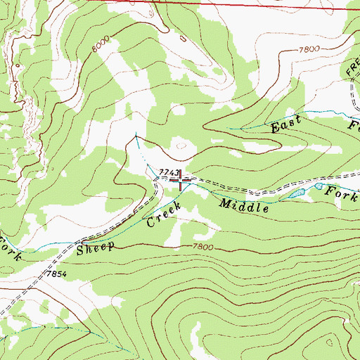 Topographic Map of West Fork Sheep Creek, WY