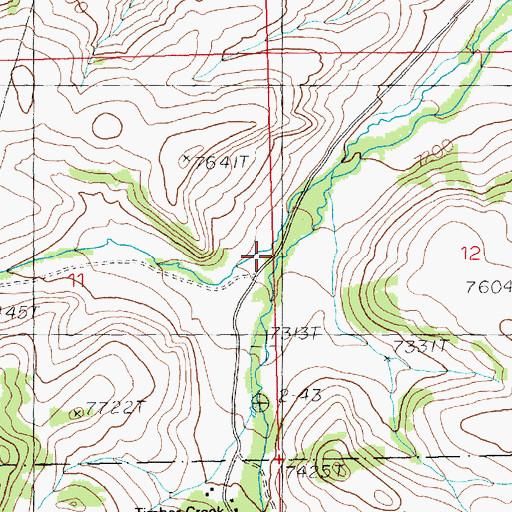 Topographic Map of West Fork Timber Creek, WY