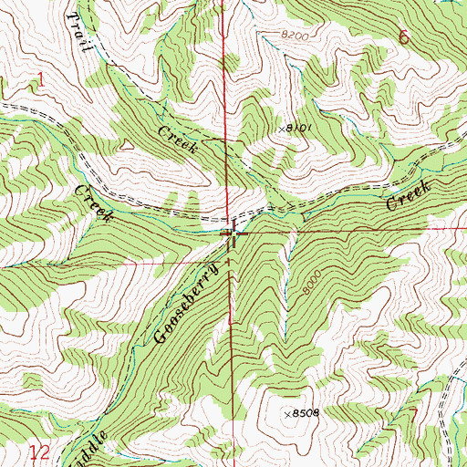 Topographic Map of West Gooseberry Creek, WY