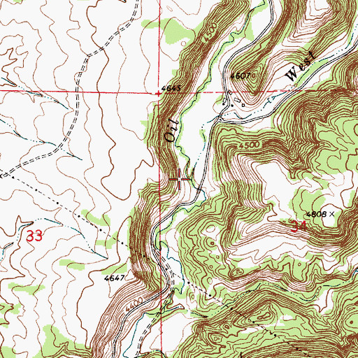 Topographic Map of West Plum Creek, WY