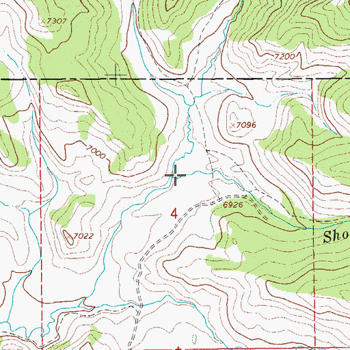 Topographic Map of West Shoal Creek, WY