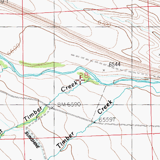Topographic Map of West Timber Creek, WY