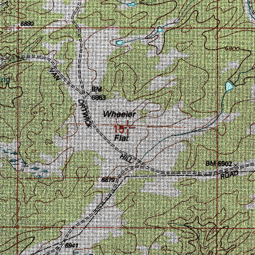 Topographic Map of Wheeler Flat, WY