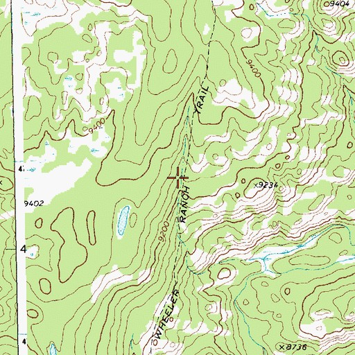 Topographic Map of Wheeler Ranch Trail, WY