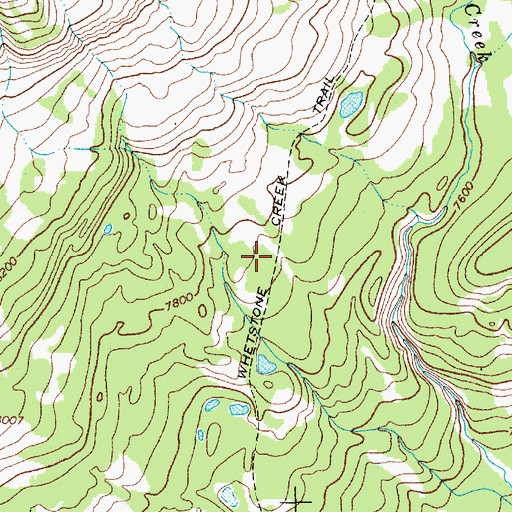 Topographic Map of Whetstone Creek Trail, WY